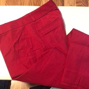 Banana Republic red Sloan pants, cropped style. Sz 4, like new!